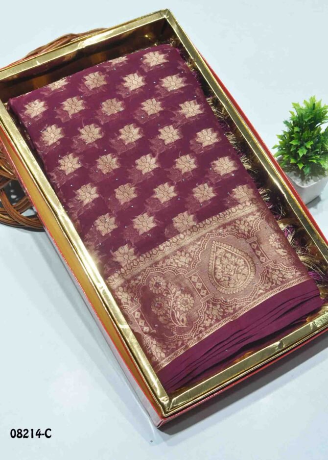 Ekshika -08214-C  Maroon Color Rich Look Dollar Georgette Saree CM1269979 (LR8D)