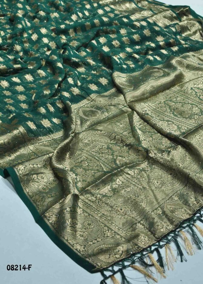 Ekshika -08214-F  Green Color Rich Look Dollar Georgette Saree CM1269979 (LR8D)