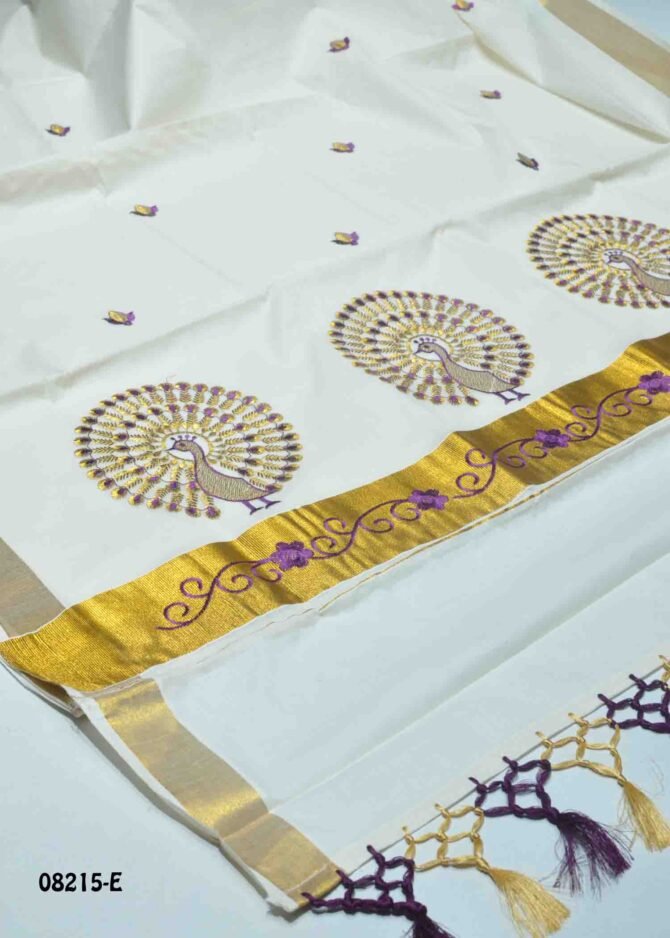 Ananya - 08215-E  Halfwhite Color Onam Special Kerala Tardition Cotton Saree CM1264217 (LR4D)