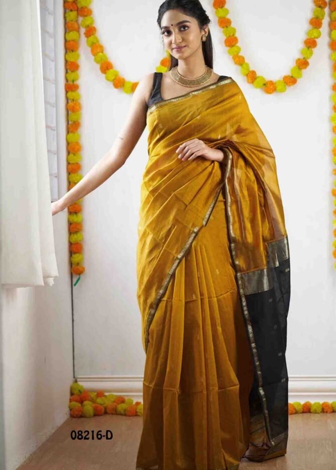 Kaarigai -08216-D  Mustard Color Elagant  Rich Look Silk Cotton Saree CM1255184 (RR13D)