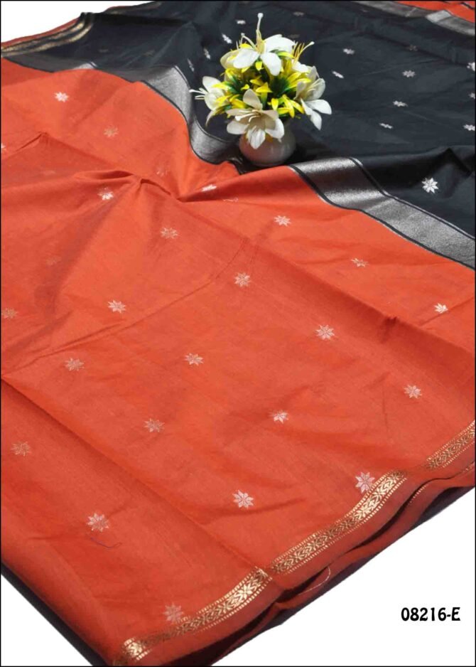 Kaarigai -08216-E  Bright Orange Color Elagant  Rich Look Silk Cotton Saree CM1255184 (RR13D)
