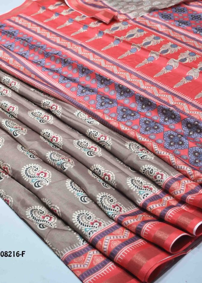 Avanthika -08216-F  Tan Color Stylish Dola Silk  Saree CM1266694 (LR7B)