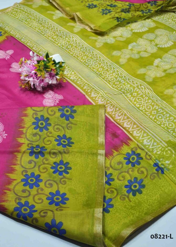 Ranjani -08221-L  Pink Color Kalamkari Print Synthetic Cotton Saree CM1255853 (RR5D)