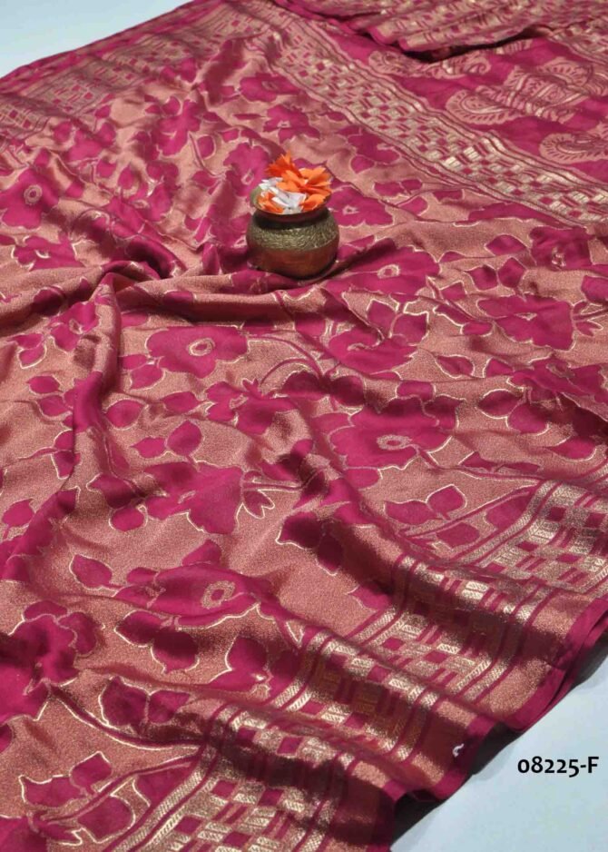 Niviksha -08225-F  Pink Color Excellent Rich Look Brasso Saree CM1248868 (RR9C)