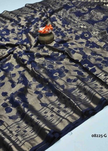 Niviksha -08225-G  NavyBlue Color Excellent Rich Look Brasso Saree CM1248868 (RR9C)