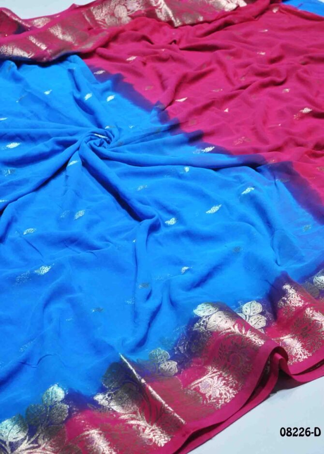 Akshara - 08226-D  Pacific Blue Color Excellent Georgette Saree CM1269546 (LR2D)