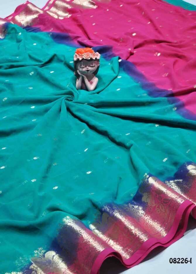Akshara - 08226-I  Pine Green Color Excellent Georgette Saree CM1269546 (LR2D)