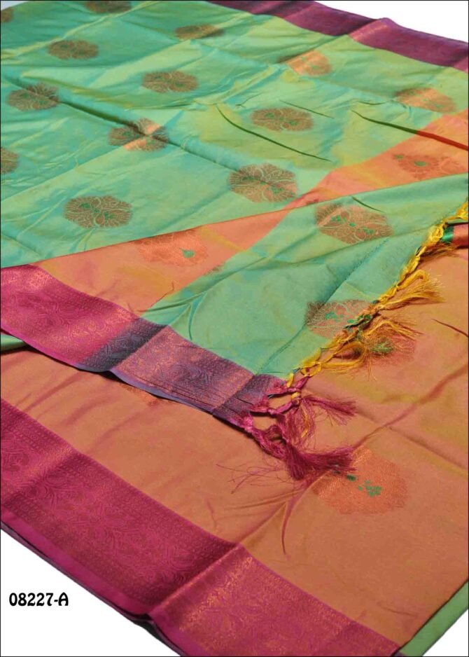 Duvaragi - 08227-A   Apple Green Color Traditonal Look Semi Softy Silk Saree CM1270860 (LR3E)