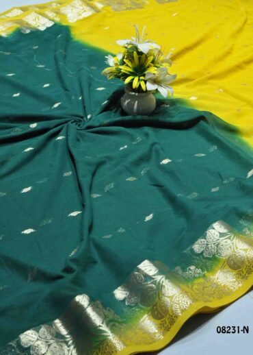 Keerthisha - 08231-N  Forest Green Color Excellent Georgette Saree CM1269546 (LR9D)