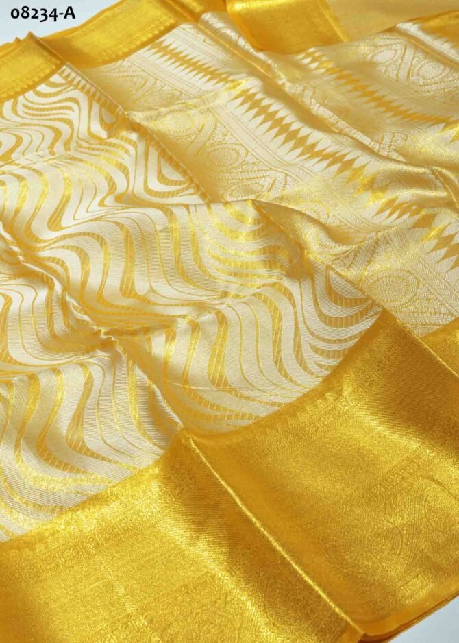 Shivanthini - 08234-A  Golden Yellow Color Soft Tissue Latest Trendin Border Saree CM1251568 (RR2C)