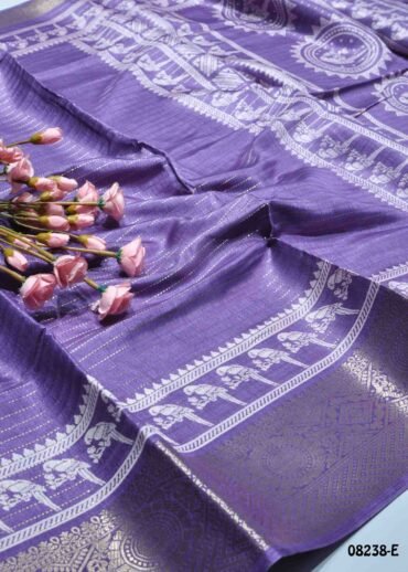 Fathima -08238-E  Violet Color Elagant Dola Silk Saree CM1271123 (LR3D)