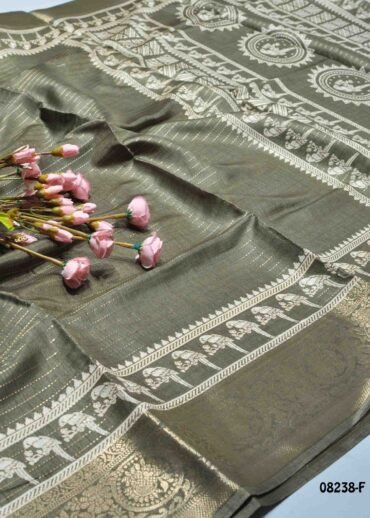 Fathima -08238-F  Artichoke Green Color Elagant Dola Silk Saree CM1271123 (LR3D)