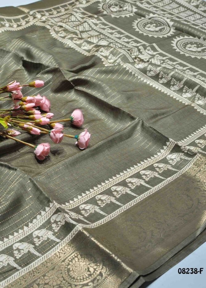 Fathima -08238-F  Artichoke Green Color Elagant Dola Silk Saree CM1271123 (LR3D)