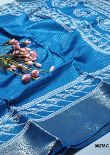 Fathima -08238-G  Pacific blue Color Elagant Dola Silk Saree CM1271123 (LR3D)