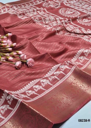 Fathima -08238-H  Rust Red Color Elagant Dola Silk Saree CM1271123 (LR3D)