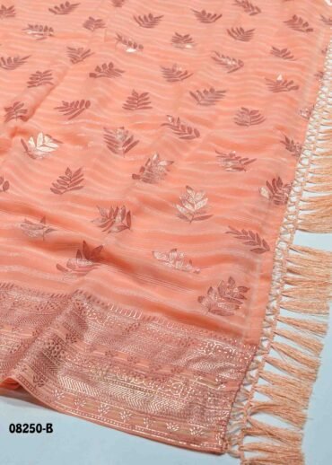 Vedika -08250-B  SweetnessRed Color Elagant Copper Foil Print Chiffon Saree CM1249615 (LR10E)