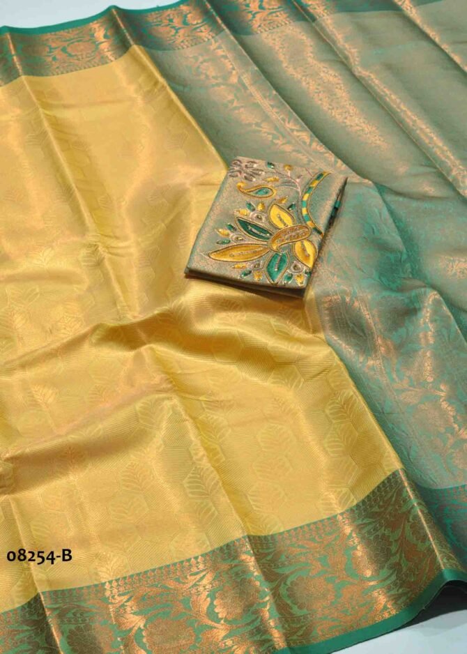 Aadhvaitha - 08254-B  Yellow Color Grand Look Traditonal Wear Raw Silk Saree CM1237989 (RR3D)