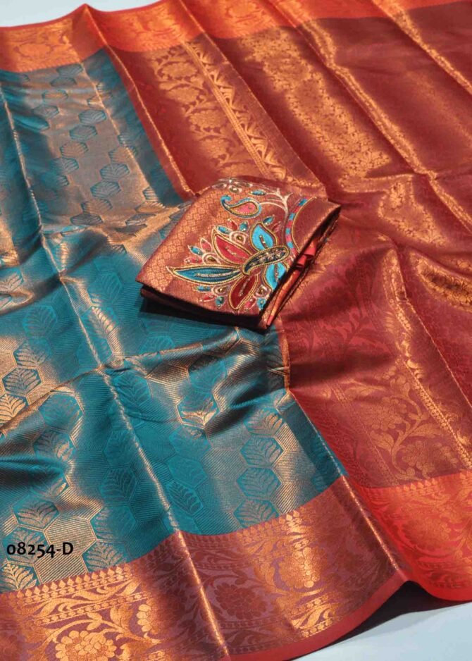 Aadhvaitha - 08254-D  PineGreen Color Grand Look Traditonal Wear Raw Silk Saree CM1237989 (RR3D)