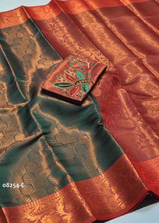 Aadhvaitha - 08254-E  Dark Green Color Grand Look Traditonal Wear Raw Silk Saree CM1237989 (RR3D)