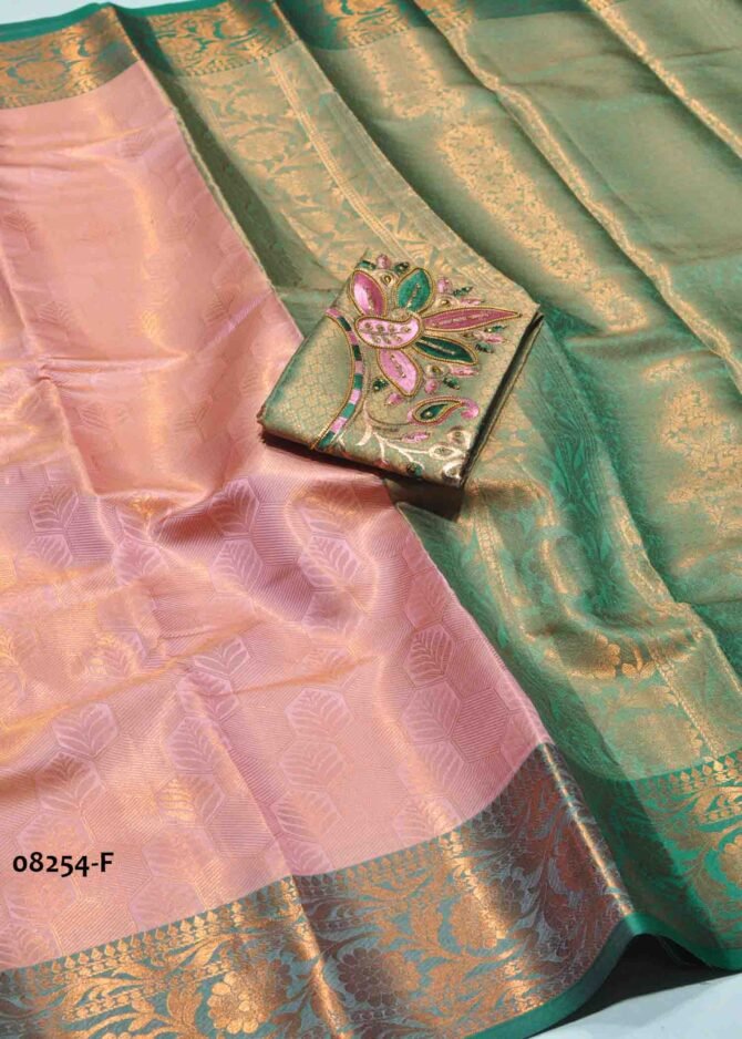 Aadhvaitha - 08254-F  Light Pink Color Grand Look Traditonal Wear Raw Silk Saree CM1237989 (RR3D)