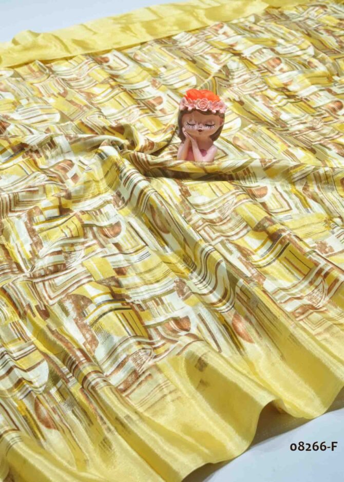 Harshitha - 08266-F   Blonde Yellow Color Crepe Saree CM1253784 (LR10C)