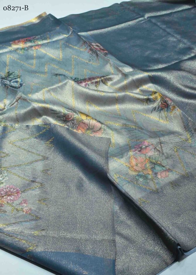 Jovitha -08271-B  Oxford Grey Color Excellent Chanderi Silk Saree CM1263521 [LR5E]