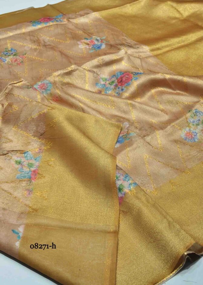 Jovitha -08271-H  Chestnut Tan Color Excellent Chanderi Silk Saree CM1263521 [LR5E]