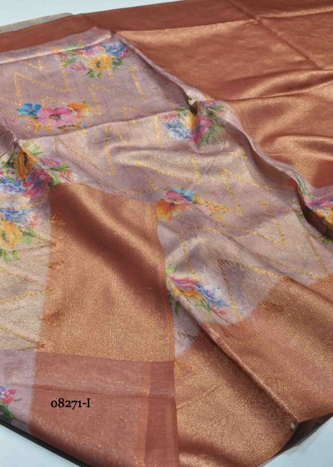 Jovitha -08271-I  Pecan Brown Color Excellent Chanderi Silk Saree CM1263521 [LR5E]