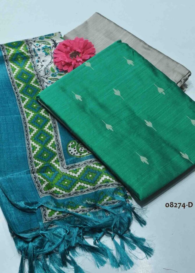 Dhanshika - 08274-D  Green Color Traditional Look Dupion Silky Salwar Material CM1264077 (LR1C)
