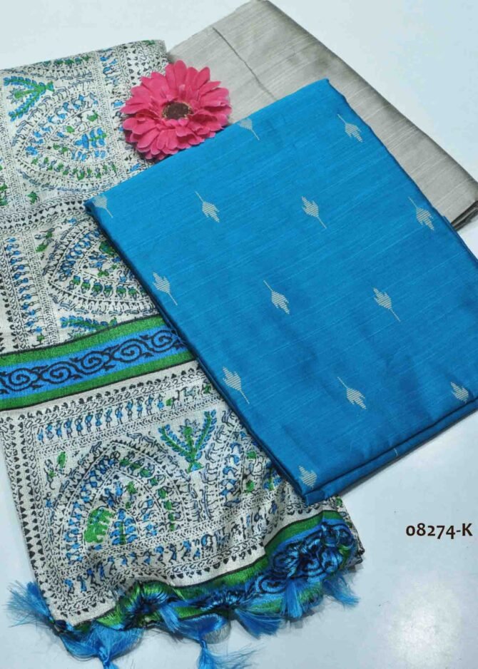 Devika - 08274-K  Electric Blue Color Traditional Look Dupion Silky Salwar Material CM1264077 (LR1C)