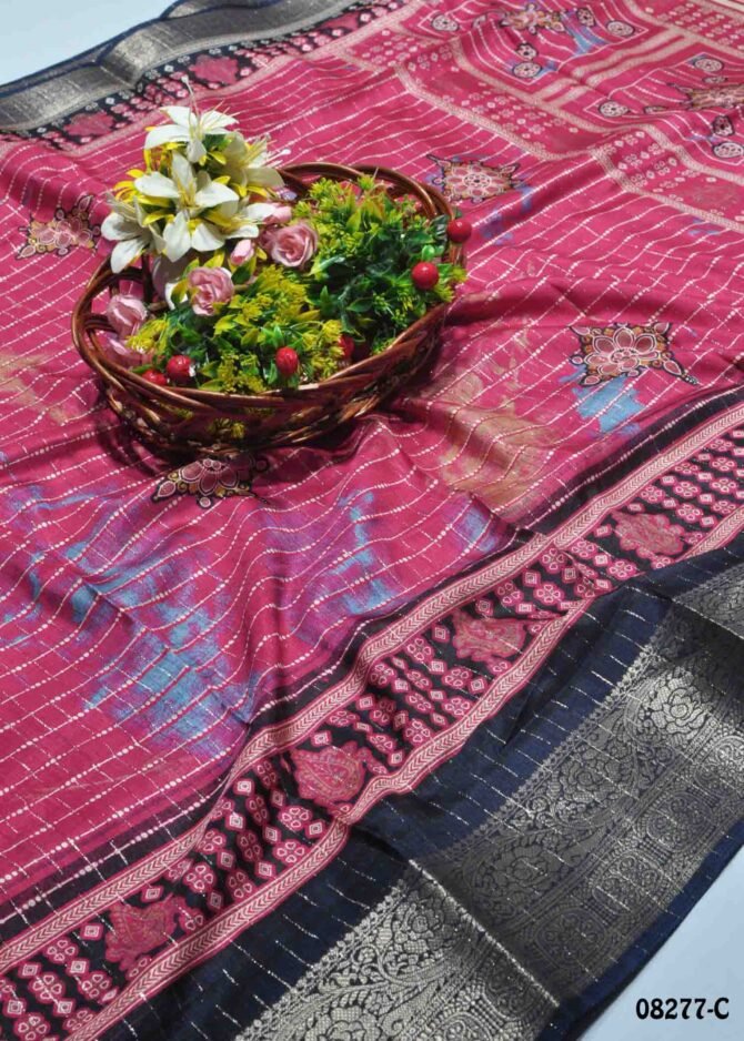 Akshaya -08277-C  Cherry Pink Color Elagant Look Dola Silk Saree CM1254420 (LR5E)