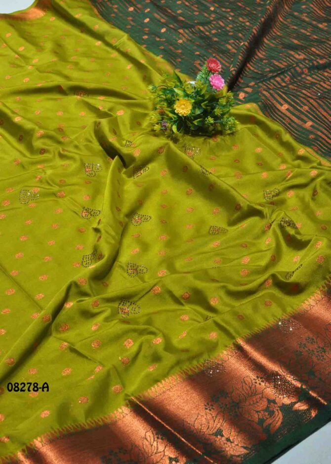 Ishanvi -08278-A  Tea Green Color Traditonal Wear Mysore Crepe Silk Saree CM1253235 (LR3C)