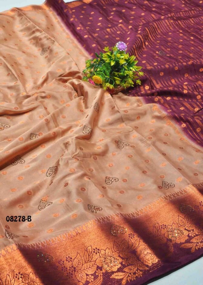 Ishanvi -08278-B  Copper Brown Color Traditonal Wear Mysore Crepe Silk Saree CM1253235 (LR3C)