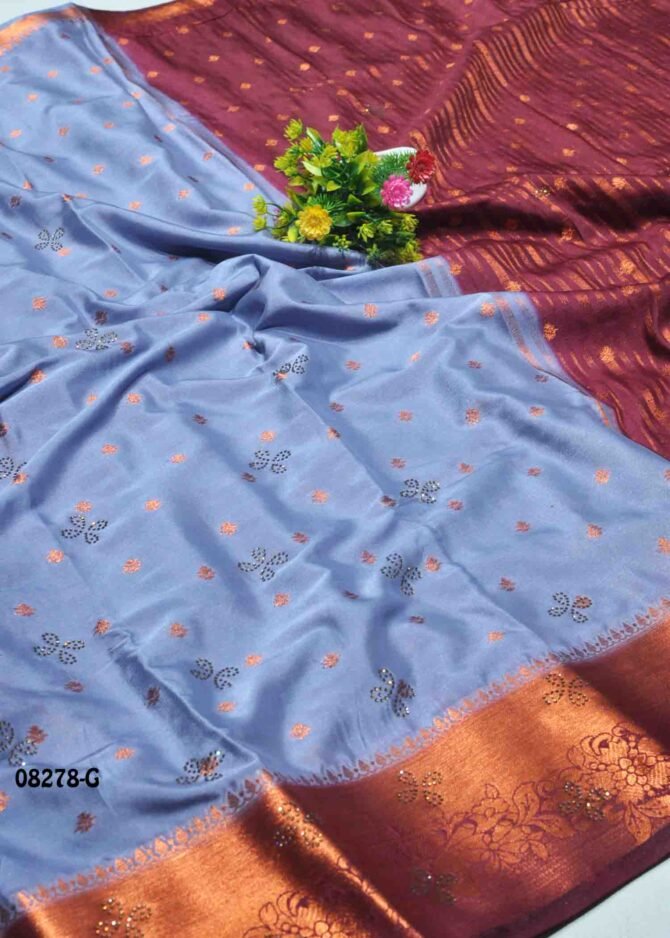 Ishanvi -08278-G  Lavender Color Traditonal Wear Mysore Crepe Silk Saree CM1253235 (LR3C)