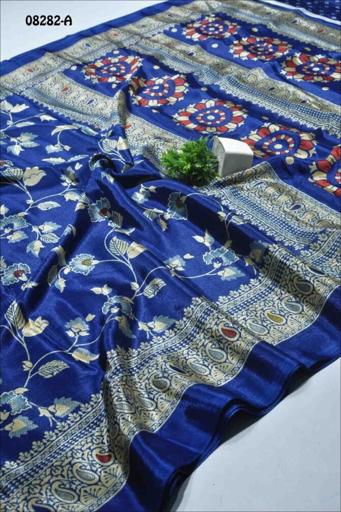 Subha - 08282-A   Navy Blue Color Crepe Saree CM1254235 (LR11D)