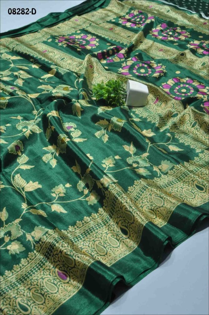 Subha - 08282-D   Bottle Green Color Crepe Saree CM1254235 (LR11D)