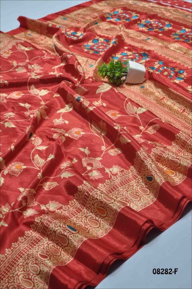 Subha - 08282-F   Lipstick Red Color Crepe Saree CM1254235 (LR11D)