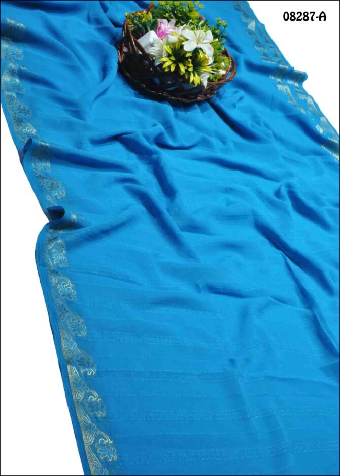 Ashmitha -08287-A  Skyblue Color New Arrival Georgette Saree CM1249776 (LR11C)