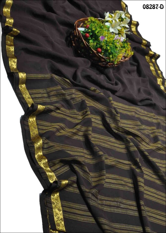 Ashmitha -08287-D  Dark Brown Color New Arrival Georgette Saree CM1249776 (LR11C)