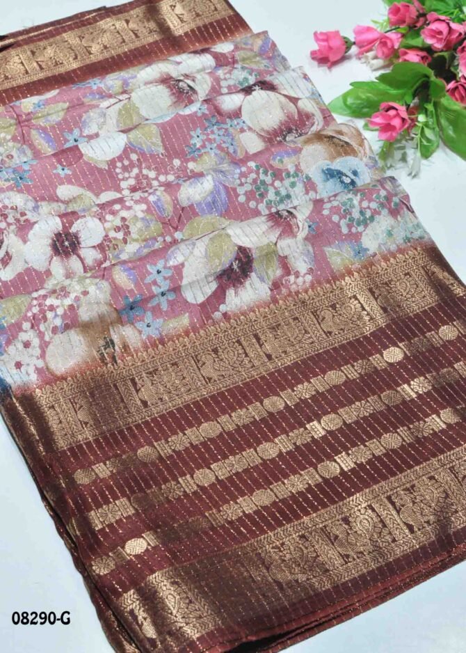 Dikshitha - 08290-G  Pecan Brown  Color New Arrival Dola Silk Saree CM1254471 (LR6E)
