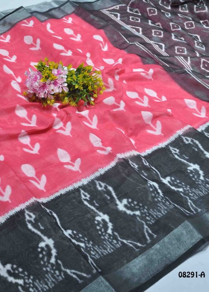 Avanthika -08291-A  Valentine Red Color Elagant Linen Cotton Saree CM1254413 (LR7E)