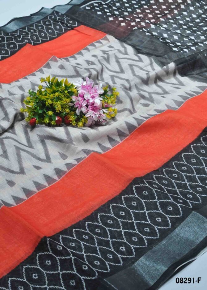Nilashini -08291-F Halfwhite Color Elagant Linen Cotton Saree CM1254413 (LR7E)