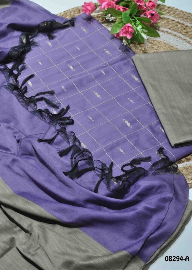 Akshitha - 08294-A  Lavender Color Traditional Look Dupion Silky Salwar Material CM1266518 (LR1D)