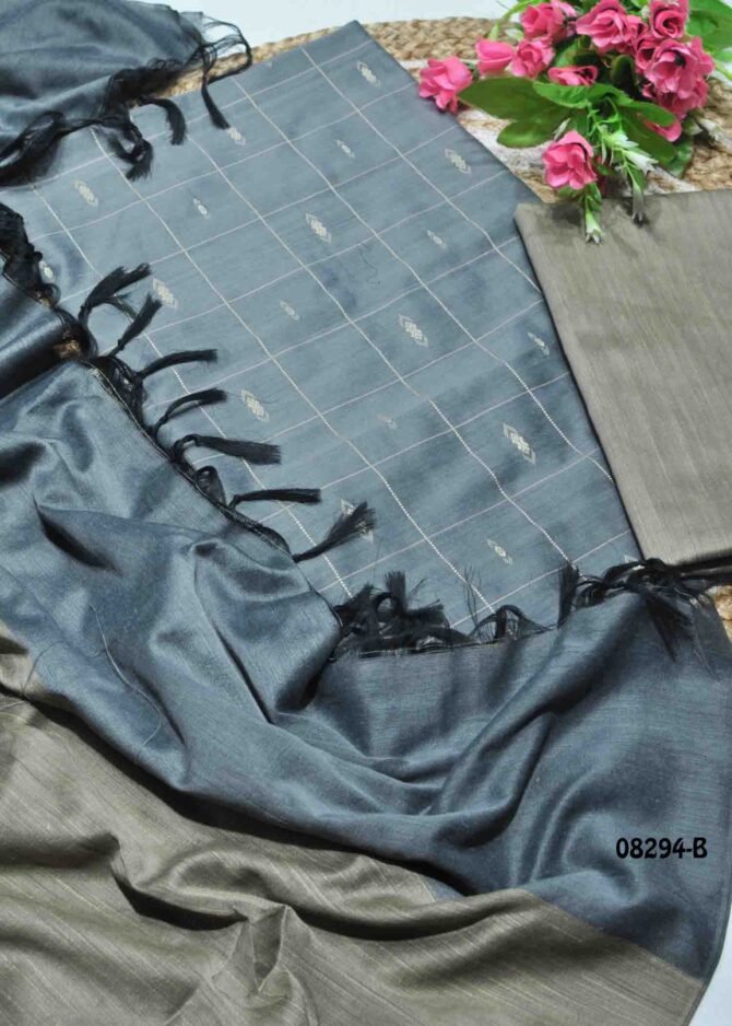 Akshitha - 08294-B  Slate Grey Color Traditional Look Dupion Silky Salwar Material CM1266518 (LR1D)