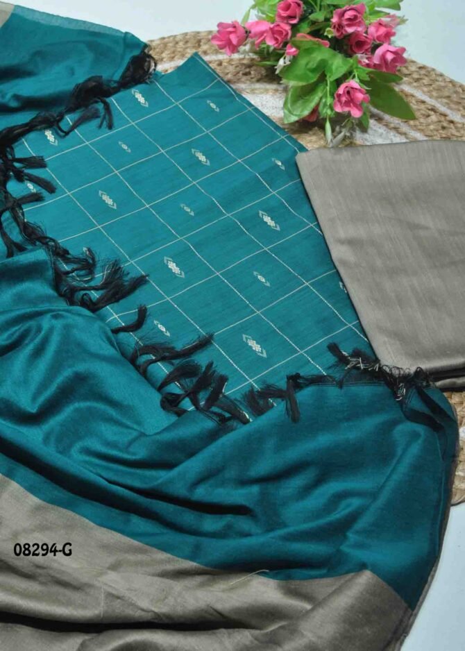 Akshitha - 08294-G  Pine Blue Color Traditional Look Dupion Silky Salwar Material CM1266518 (LR1D)