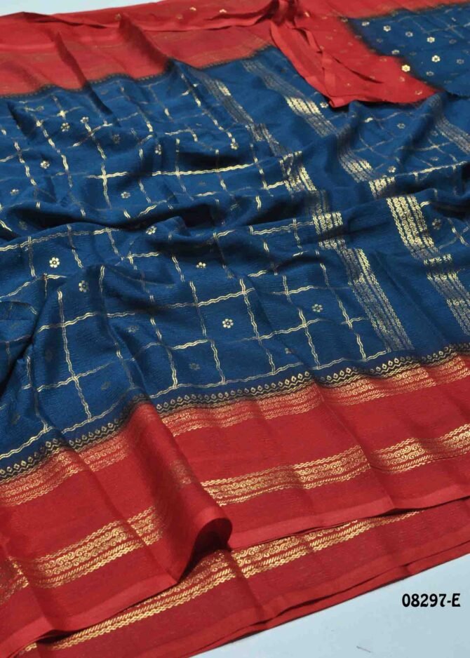 Yashavi -08297-E  PeacockBlue Color Foil Print Soft Synthetic  Saree CM1254340 (LR11E)