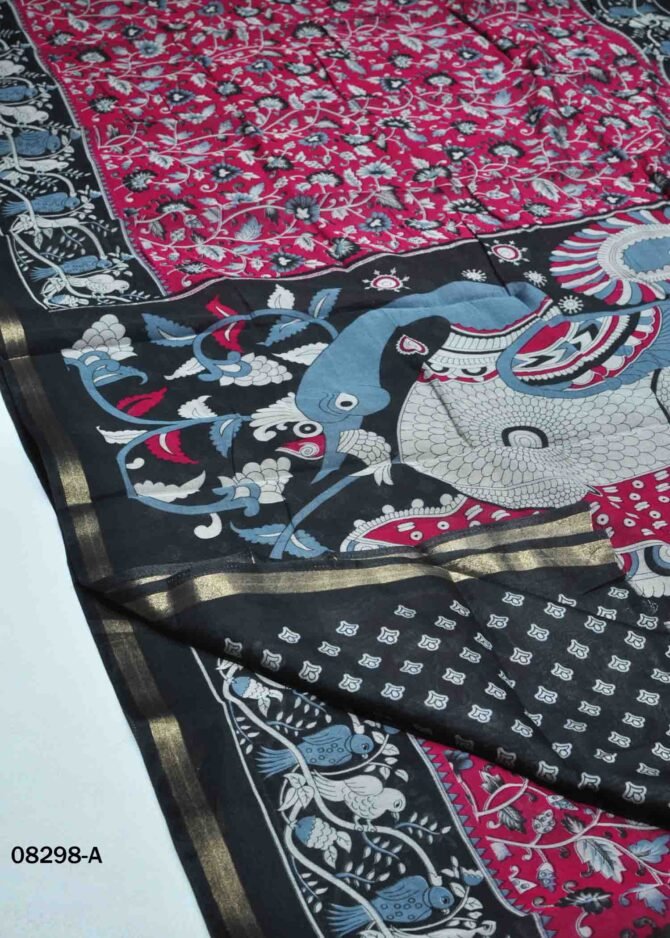 Nandhitha -08298-A  Pink Color Kalamkari Print Fancy Cotton Saree CM1254259 (LR7C)