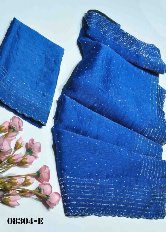 Rubisri-08304-E Azure Blue Color New Arrival Stone Work Jimmy-Choo Saree CM1249656 [RR10D]