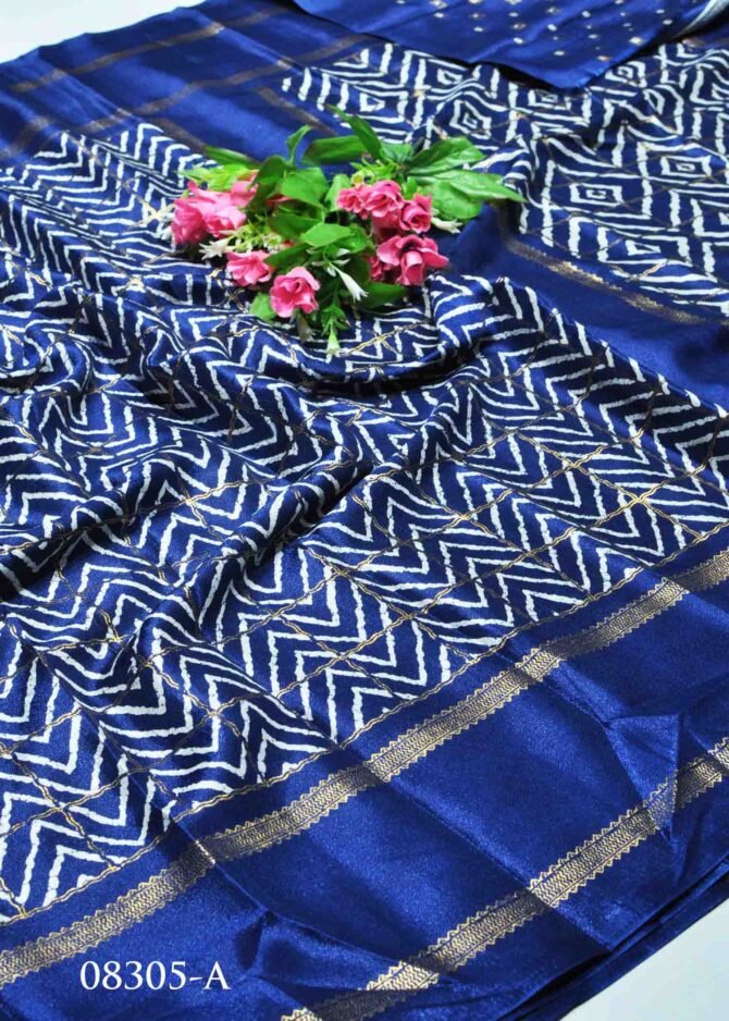 Roshi - 08305-A  Navy Blue Color Elegant Look Crepe Saree CM1251628 (LR11B)