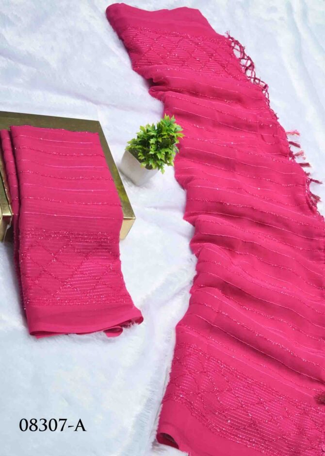 Danika -08307-A Crimson Pink Color Simple Look Chiffon Saree CM1263661 (LR10B)